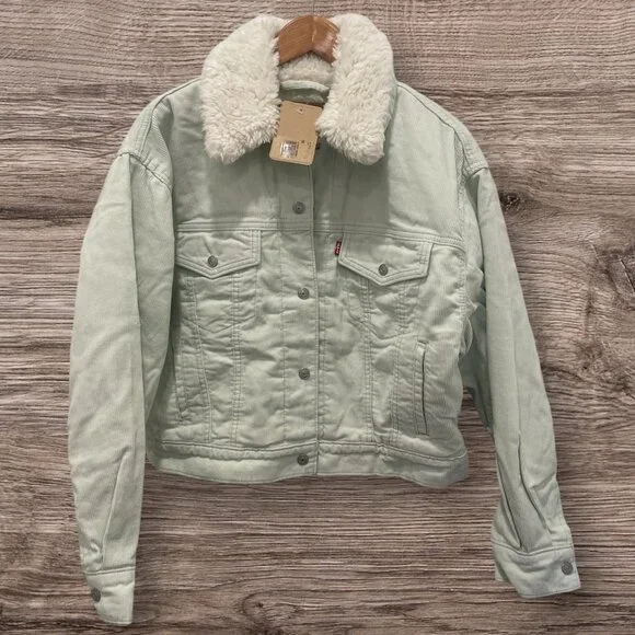 LEVI'S Women's Corduroy Sherpa Baby Baggy Trucker Jacket - Picture 3 of 5